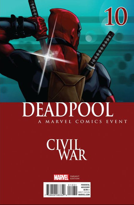 Comic Books Marvel Comics - Deadpool (2016 4th Series) 010 - Cover C Civil War Variant Edition (Cond. FN+) - 4360 - Cardboard Memories Inc.
