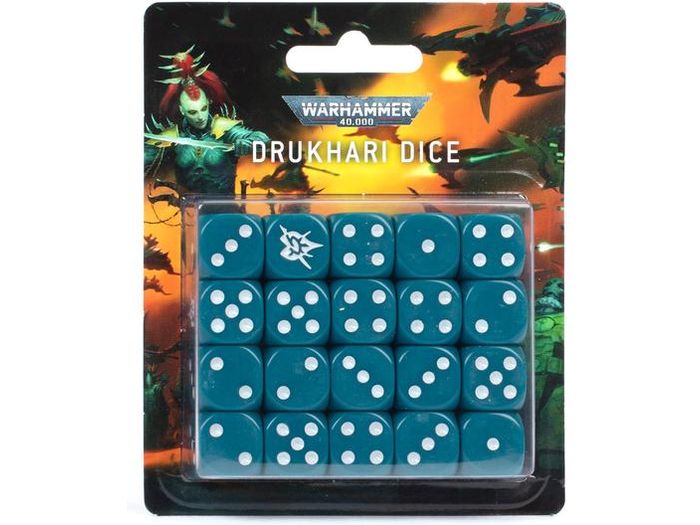 Collectible Miniature Games Games Workshop - Warhammer 40K - Drukhari - Dice Set - 45-05 - Cardboard Memories Inc.