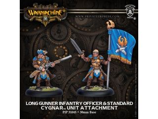 Collectible Miniature Games Privateer Press - Warmachine - Cygnar - Long Gunner Infantry Officer - Standard Unit Attachment Blister - PIP 31045 - Cardboard Memories Inc.