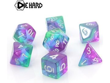 Dice Die Hard Dice - Translucent Sunset Gradient - Set of 7 - Cardboard Memories Inc.