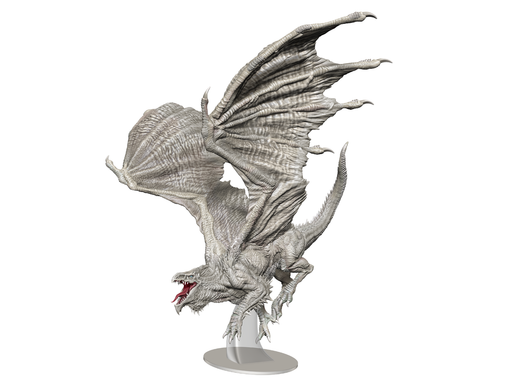 Role Playing Games Wizkids - Dungeons and Dragons - Unpainted Miniature - Nolzurs Marvellous Miniatures - Adult White Dragon - 90325 - Cardboard Memories Inc.