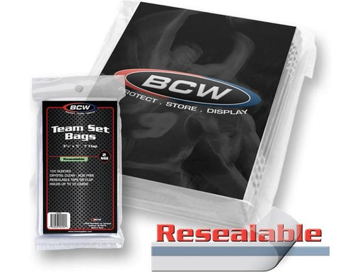 Supplies BCW - Team Set Resealable Bags - Cardboard Memories Inc.