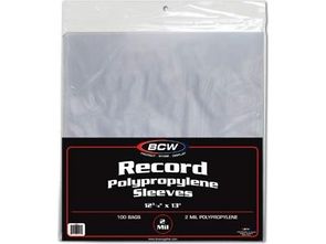 Supplies BCW - Record Sleeves 12 3/4 x 13 Package of 100 - Cardboard Memories Inc.