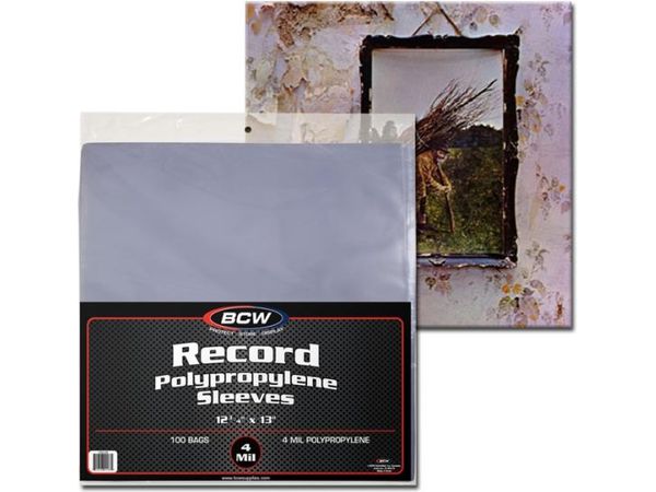 Supplies BCW - Record Sleeves 12 3/4 x 13 Package of 100 - Cardboard Memories Inc.