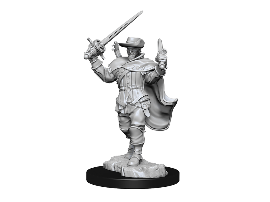 Role Playing Games Wizkids - Dungeons and Dragons - Unpainted Miniature - Nolzurs Marvellous Miniatures - Human Bard Male - 90306 - Cardboard Memories Inc.