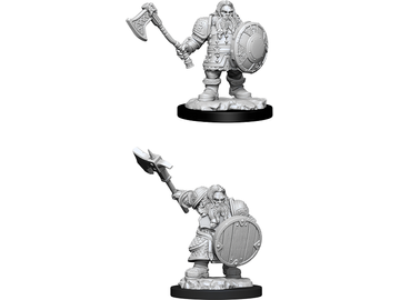 Role Playing Games Wizkids - Dungeons and Dragons - Nolzurs Marvellous Miniatures - Male Dwarf Fighter - 90004 - Cardboard Memories Inc.
