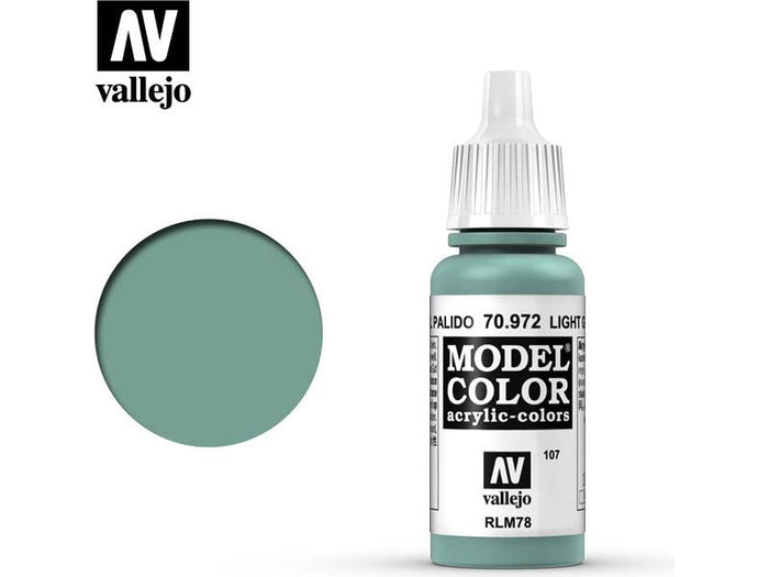 Paints and Paint Accessories Acrylicos Vallejo - Light Green Blue - 70 972 - Cardboard Memories Inc.