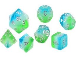 Dice Sirius Dice - 7 Die Set - Blue Hawaiian - Cardboard Memories Inc.