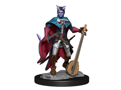 Role Playing Games Wizkids - Dungeons and Dragons - Unpainted Miniature - Nolzurs Marvellous Miniatures - Tiefling Bard Female - 90226 - Cardboard Memories Inc.