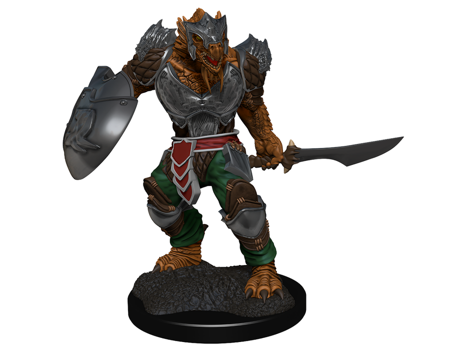 Role Playing Games Wizkids - Dungeons and Dragons - Unpainted Miniature - Nolzurs Marvellous Miniatures - Dragonborn Fighter Male - 90303 - Cardboard Memories Inc.