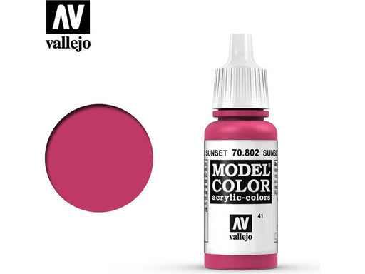 Paints and Paint Accessories Acrylicos Vallejo - Sunset Red - 70 802 - Cardboard Memories Inc.