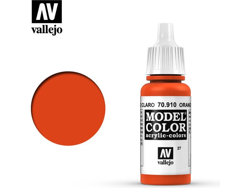 Paints and Paint Accessories Acrylicos Vallejo - Orange Red - 70 910 - Cardboard Memories Inc.