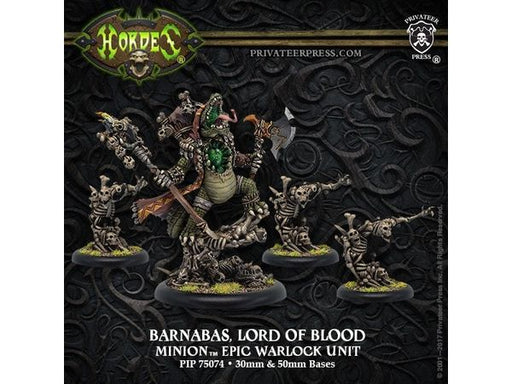 Collectible Miniature Games Privateer Press - Hordes - Minions - Barnabas - Lord of Blood Warlock Unit - PIP 75074 - Cardboard Memories Inc.