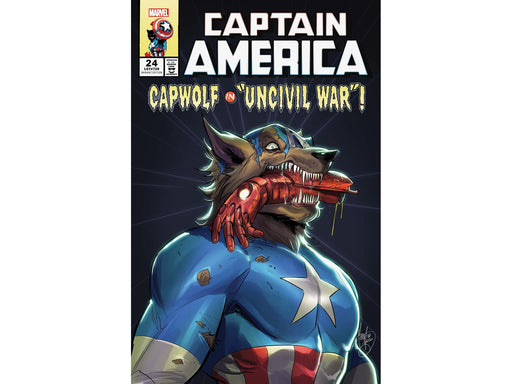 Comic Books Marvel Comics - Captain America 024 - Andolfo Cap Wolf Horror Variant Edition (Cond. VF-) - 8912 - Cardboard Memories Inc.