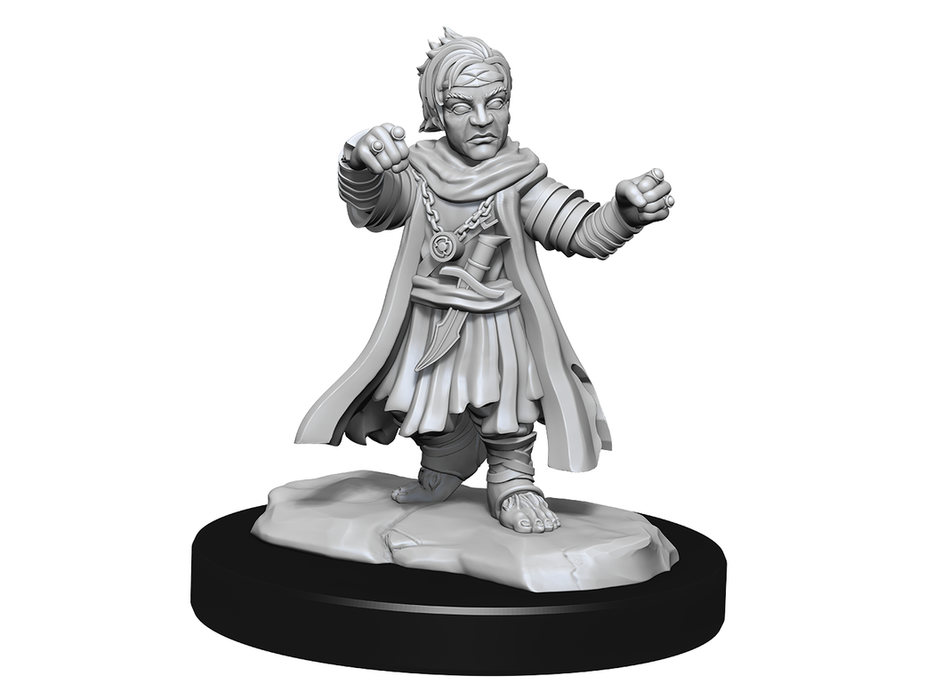 Role Playing Games Paizo - Pathfinder - Unpainted Miniatures - Deep Cuts - Halfling Monk Male - 90328 - Cardboard Memories Inc.