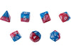 Dice Gate Keeper Games - Halfsies Dice - Spider Red and Heroic Blue - Spider-Dice - Set of 7 - Cardboard Memories Inc.