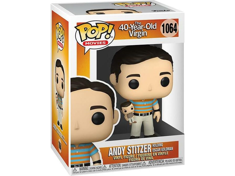 Action Figures and Toys POP! - Movies - The 40 Year Old Virgin - Andy Stitzer Holding Oscar Goldman - Cardboard Memories Inc.