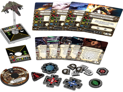 Collectible Miniature Games Fantasy Flight Games - Star Wars X-Wing Expansion Pack - Kihraxz Fighter - Cardboard Memories Inc.