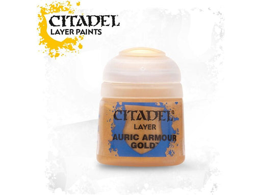 Paints and Paint Accessories Citadel Layer Paint - Auric Armour Gold 12ml - 22-62 - Cardboard Memories Inc.