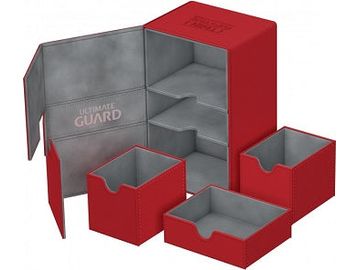 Supplies Ultimate Guard - Twin Flip N Tray Xenoskin - Red - 160+ - Cardboard Memories Inc.