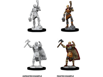 Role Playing Games Wizkids - Dungeons and Dragons - Unpainted Miniature - Nolzurs Marvellous Miniatures - Female Human Barbarian - 90056 - Cardboard Memories Inc.