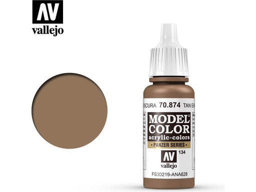 Paints and Paint Accessories Acrylicos Vallejo - Tan Earth - 70 874 - Cardboard Memories Inc.