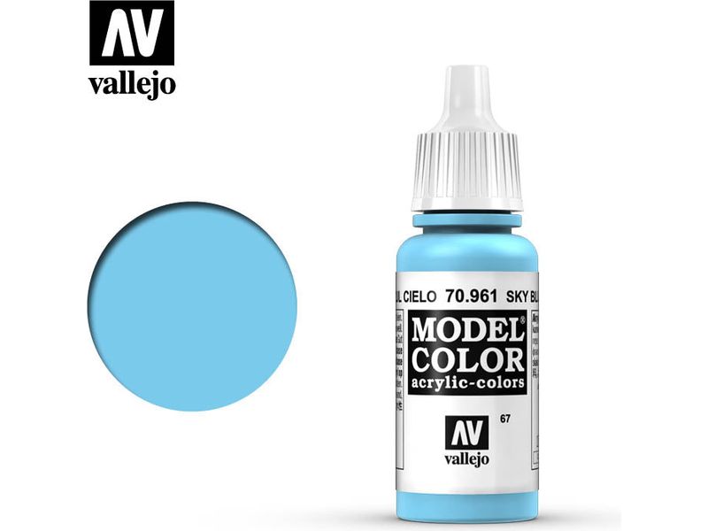 Paints and Paint Accessories Acrylicos Vallejo - Sky Blue - 70 961 - Cardboard Memories Inc.