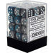 Dice Chessex Dice - Gemini Steel-Teal with White - Set of 36 D6 - CHX 26856 - Cardboard Memories Inc.