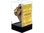 Dice Chessex Dice - Lustrous Gold with Silver - Set of 7 - CHX 27493 - Cardboard Memories Inc.