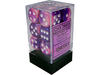 Dice Chessex Dice - Festive Violet with White - Set of 12 D6 - CHX 27657 - Cardboard Memories Inc.