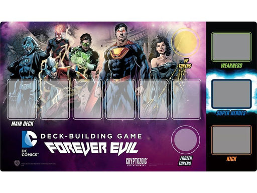 Deck Building Game Cryptozoic - DC Comics Deckbuilding Game - Playmat - Forever Evil - Cardboard Memories Inc.