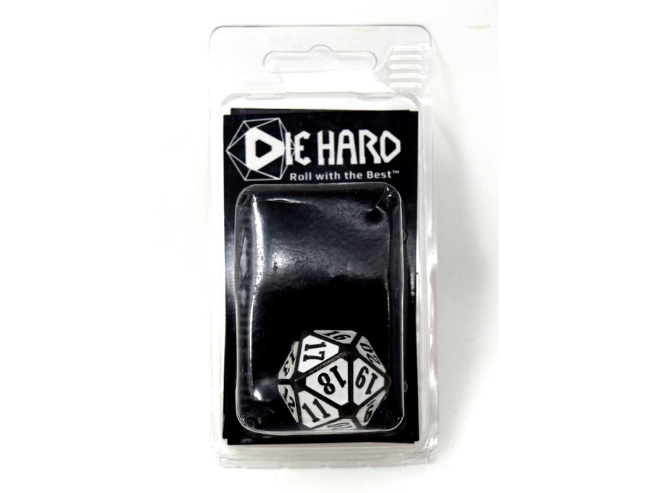 Dice Die Hard Dice - Metal MTG Roll Down Counter Sinister White - D20 - Cardboard Memories Inc.