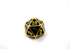 Dice Die Hard Dice - Metal MTG Roll Down Counter Shiny Gold w/Black - D20 - Cardboard Memories Inc.