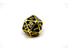 Dice Die Hard Dice - Metal MTG Roll Down Counter Shiny Gold w/Black - D20 - Cardboard Memories Inc.
