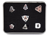 Dice Die Hard Dice - Forge Metal Shiny Silver with Black - Set of 7 - Cardboard Memories Inc.
