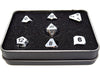 Dice Die Hard Dice - Forge Metal Shiny Silver with Black - Set of 7 - Cardboard Memories Inc.