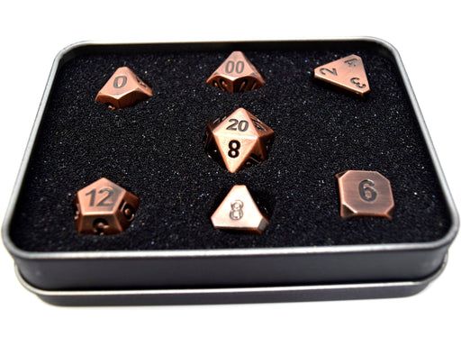 Dice Die Hard Dice - Forge Metal Battleworn Copper - Set of 7 - Cardboard Memories Inc.