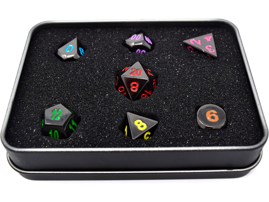 Dice Die Hard Dice - RPG Metal Sinister Rainbow - Set of 7 - Cardboard Memories Inc.