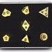 Dice Die Hard Dice - RPG Metal Shiny Gold with Black - Set of 7 - Cardboard Memories Inc.