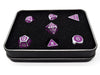 Dice Die Hard Dice - Gothica Metal Shiny Silver with Light Purple - Set of 7 - Cardboard Memories Inc.