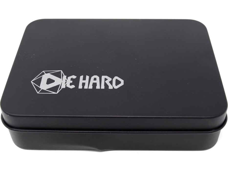 Dice Die Hard Dice - Gothica Metal Shiny Gold with Black - Set of 7 - Cardboard Memories Inc.