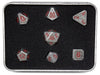 Dice Die Hard Dice - Forge Metal Raw Steel with Dark Red - Set of 7 - Cardboard Memories Inc.