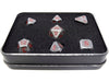 Dice Die Hard Dice - Forge Metal Raw Steel with Dark Red - Set of 7 - Cardboard Memories Inc.