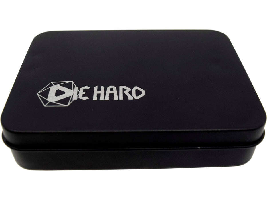 Dice Die Hard Dice - Forge Metal Raw Steel with Dark Red - Set of 7 - Cardboard Memories Inc.
