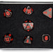 Dice Die Hard Dice - Forge Metal Sinister Chrome with Red - Set of 7 - Cardboard Memories Inc.