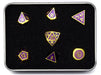 Dice Die Hard Dice - Metal Gemstone Gold Amethyst - Set of 7 - Cardboard Memories Inc.