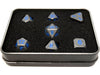 Dice Die Hard Dice - Forge Metal Raw Steel with Paragon Blue - Set of 7 - Cardboard Memories Inc.