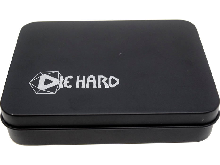 Dice Die Hard Dice - RPG Metal Gunmetal with Yellow 94121 - Set of 7 - Cardboard Memories Inc.