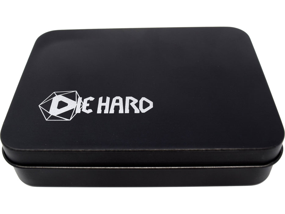 Dice Die Hard Dice - Metal Gemstone Silver Sapphire - Set of 7 - Cardboard Memories Inc.
