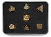 Dice Die Hard Dice - RPG Gothica Metal Battleworn Gold - Set of 7 - Cardboard Memories Inc.